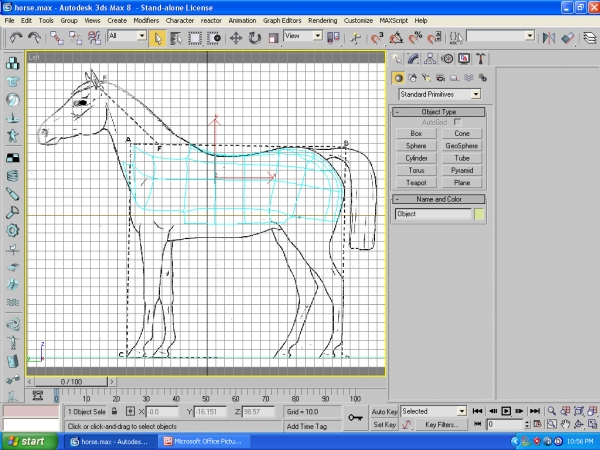 Creation of 3d horse: Step 1